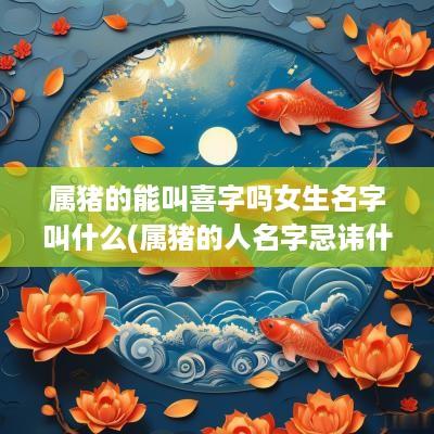 属猪的能叫喜字吗女生名字叫什么(属猪的人名字忌讳什么字)