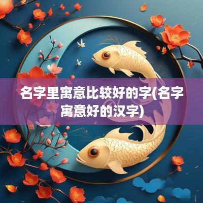 名字里寓意比较好的字(名字寓意好的汉字)