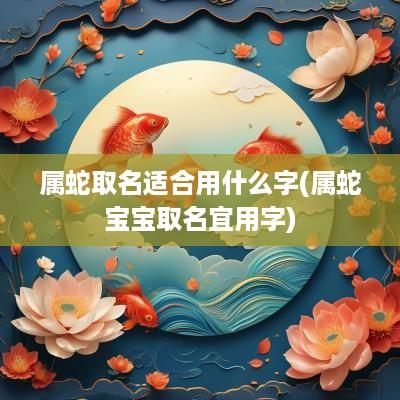 属蛇取名适合用什么字(属蛇宝宝取名宜用字)