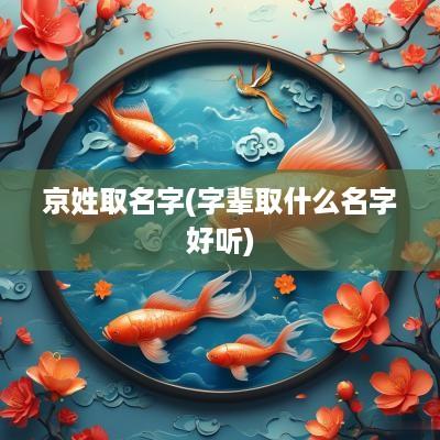 京姓取名字(字辈取什么名字好听)