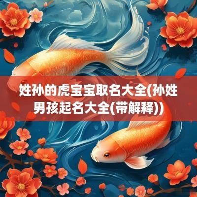 姓孙的虎宝宝取名大全(孙姓男孩起名大全(带解释))