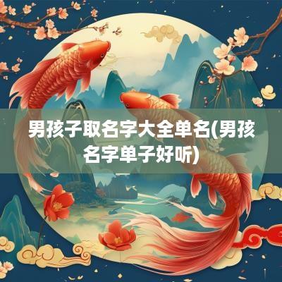 男孩子取名字大全单名(男孩名字单子好听)