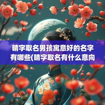 晴字取名男孩寓意好的名字有哪些(晴字取名有什么意向)