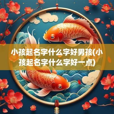 小孩起名字什么字好男孩(小孩起名字什么字好一点)