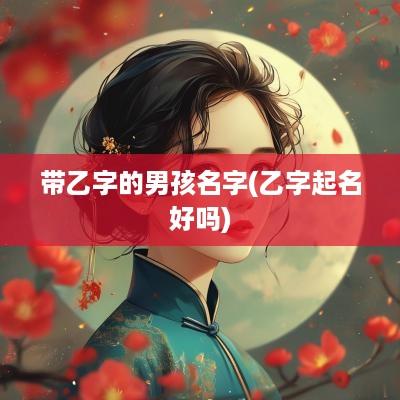带乙字的男孩名字(乙字起名好吗)