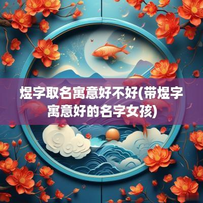 煜字取名寓意好不好(带煜字寓意好的名字女孩)