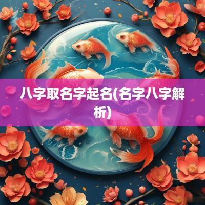八字取名字起名(名字八字解析)