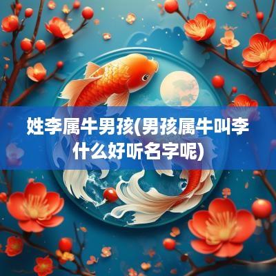 姓李属牛男孩(男孩属牛叫李什么好听名字呢)