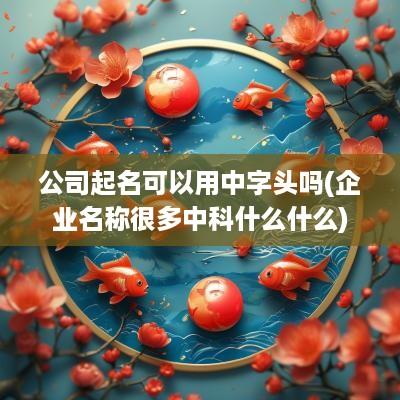 公司起名可以用中字头吗(企业名称很多中科什么什么)