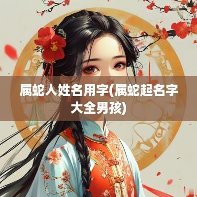 属蛇人姓名用字(属蛇起名字大全男孩)