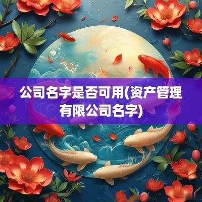 公司名字是否可用(资产管理有限公司名字)