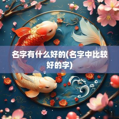 名字有什么好的(名字中比较好的字)