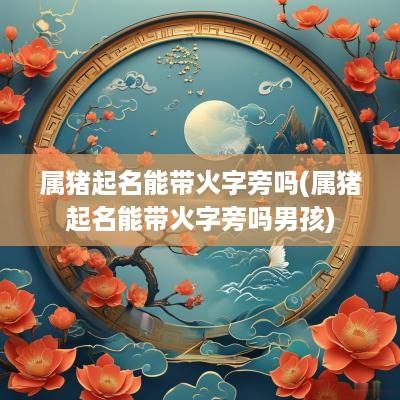 属猪起名能带火字旁吗(属猪起名能带火字旁吗男孩)