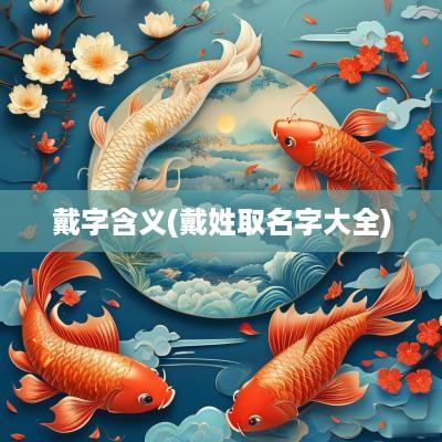 戴字含义(戴姓取名字大全)