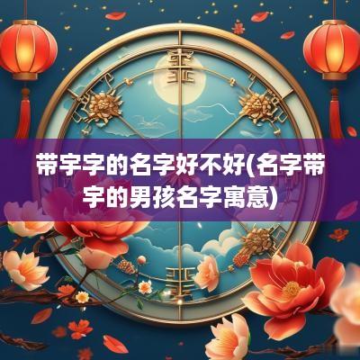 带宇字的名字好不好(名字带宇的男孩名字寓意)