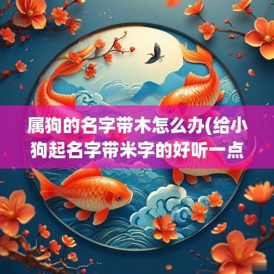 属狗的名字带木怎么办(给小狗起名字带米字的好听一点的)