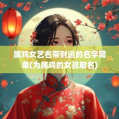 属鸡女艺名带财运的名字简单(为属鸡的女孩取名)