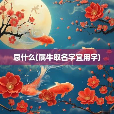 忌什么(属牛取名字宜用字)