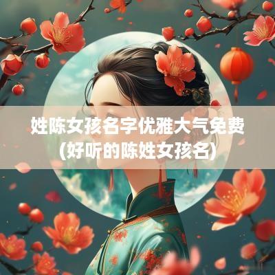 姓陈女孩名字优雅大气免费(好听的陈姓女孩名)