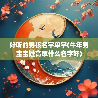 好听的男孩名字单字(蛇年男宝宝姓高取什么名字好)