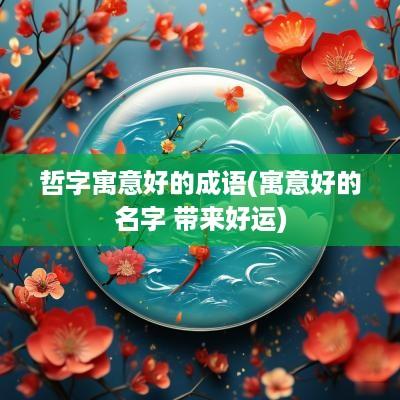 哲字寓意好的成语(寓意好的名字 带来好运)