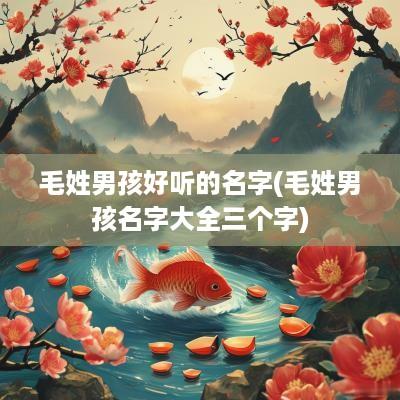 毛姓男孩好听的名字(毛姓男孩名字大全三个字)