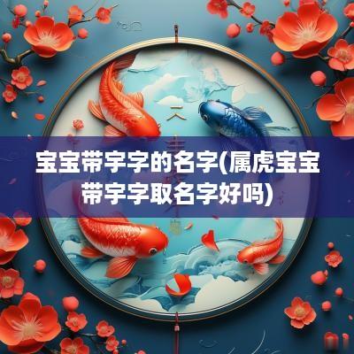 宝宝带宇字的名字(属虎宝宝带宇字取名字好吗)