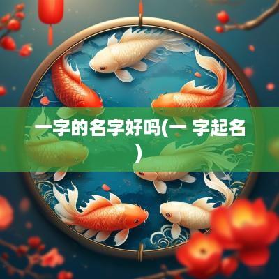 一字的名字好吗(一 字起名)