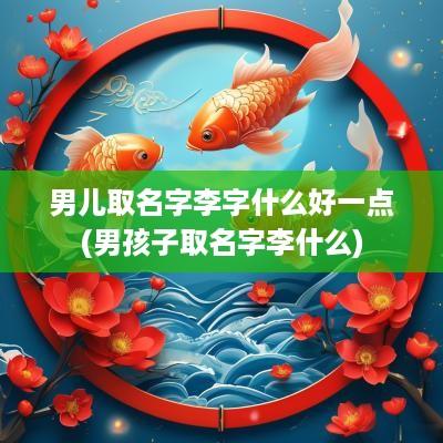 男儿取名字李字什么好一点(男孩子取名字李什么)