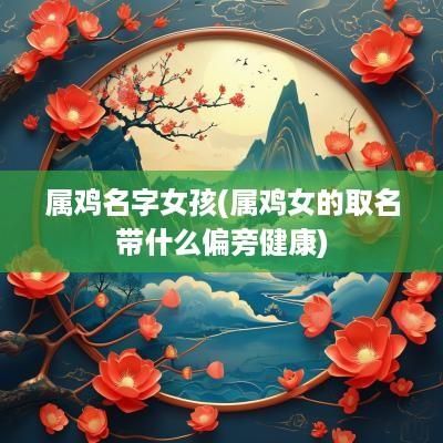 属鸡名字女孩(属鸡女的取名带什么偏旁健康)