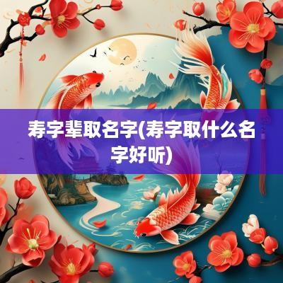 寿字辈取名字(寿字取什么名字好听)