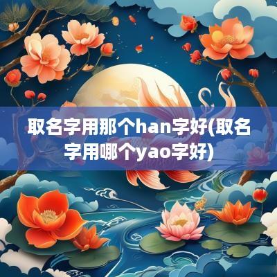 取名字用那个han字好(取名字用哪个yao字好)