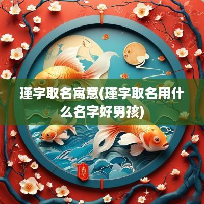 瑾字取名寓意(瑾字取名用什么名字好男孩)