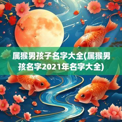 属猴男孩子名字大全(属猴男孩名字2025年名字大全)