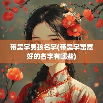 带昊字男孩名字(带昊字寓意好的名字有哪些)