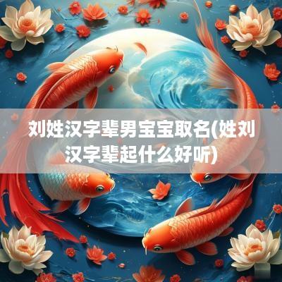 刘姓汉字辈男宝宝取名(姓刘汉字辈起什么好听)