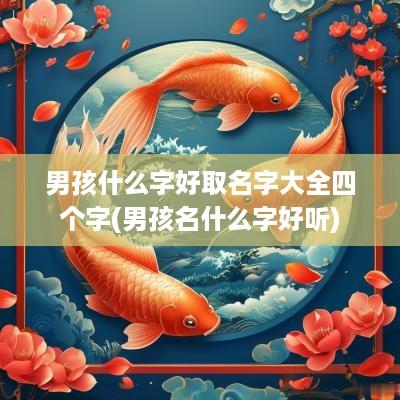 男孩什么字好取名字大全四个字(男孩名什么字好听)