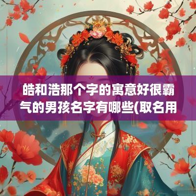 皓和浩那个字的寓意好很霸气的男孩名字有哪些(取名用皓字好不好)