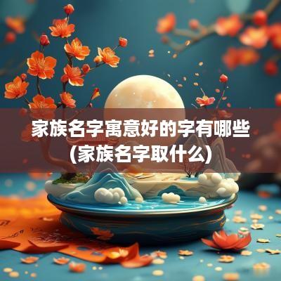 家族名字寓意好的字有哪些(家族名字取什么)