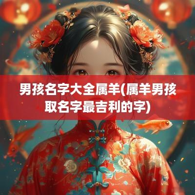 男孩名字大全属羊(属羊男孩取名字最吉利的字)
