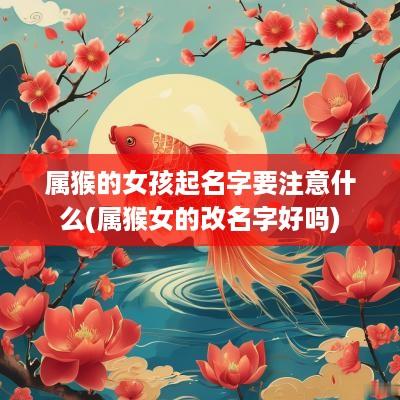 属猴的女孩起名字要注意什么(属猴女的改名字好吗)