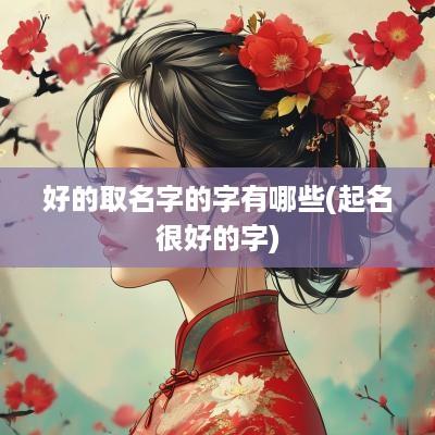 好的取名字的字有哪些(起名很好的字)