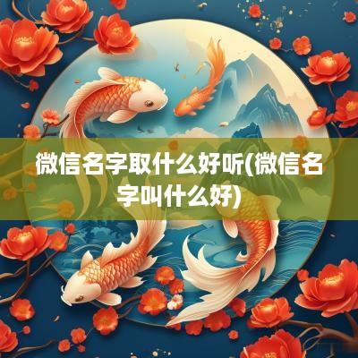 微信名字取什么好听(微信名字叫什么好)
