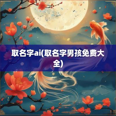取名字ai(取名字男孩免费大全)