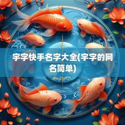 宇字快手名字大全(宇字的网名简单)