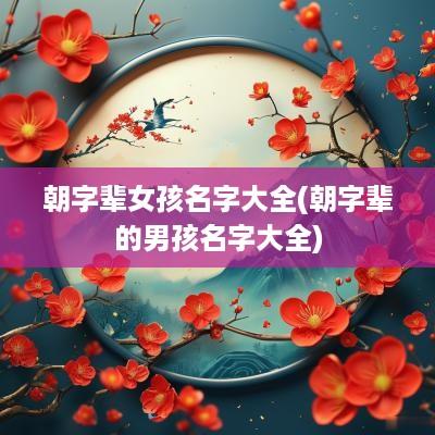 朝字辈女孩名字大全(朝字辈的男孩名字大全)