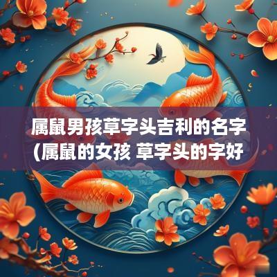 属鼠男孩草字头吉利的名字(属鼠的女孩 草字头的字好不好)