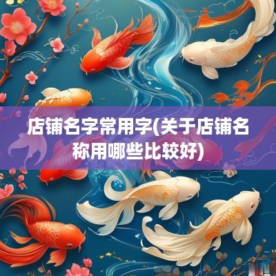 店铺名字常用字(关于店铺名称用哪些比较好)