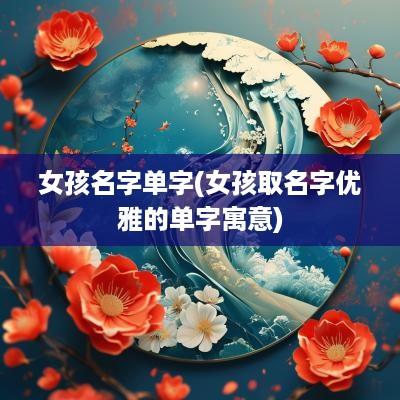 女孩名字单字(女孩取名字优雅的单字寓意)