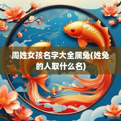 周姓女孩名字大全属兔(姓兔的人取什么名)